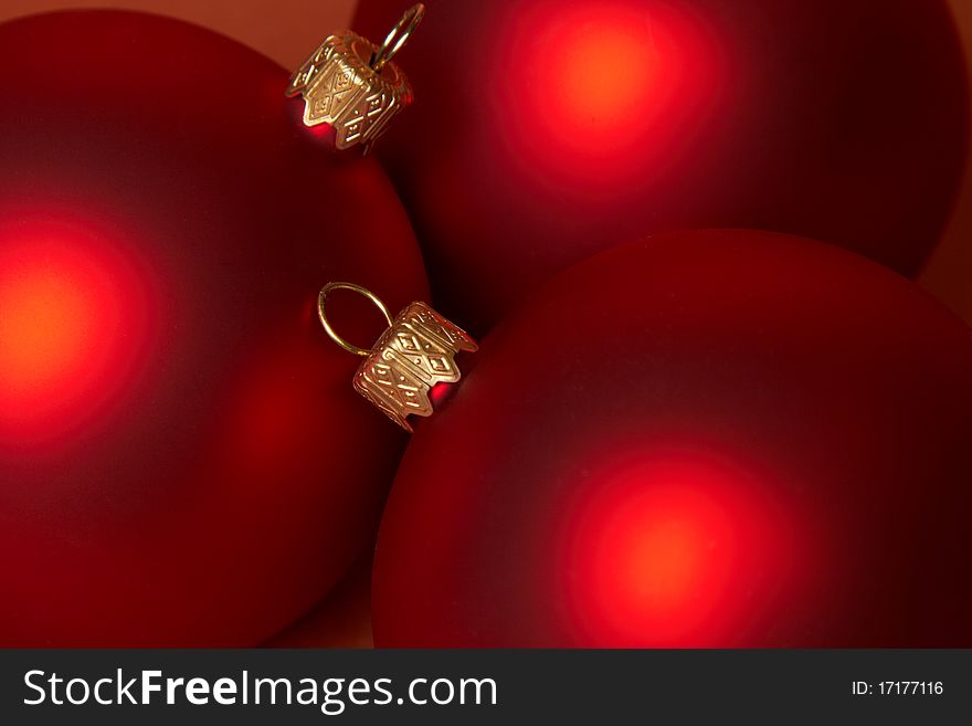 Christmas red glass holiday balls. Christmas red glass holiday balls