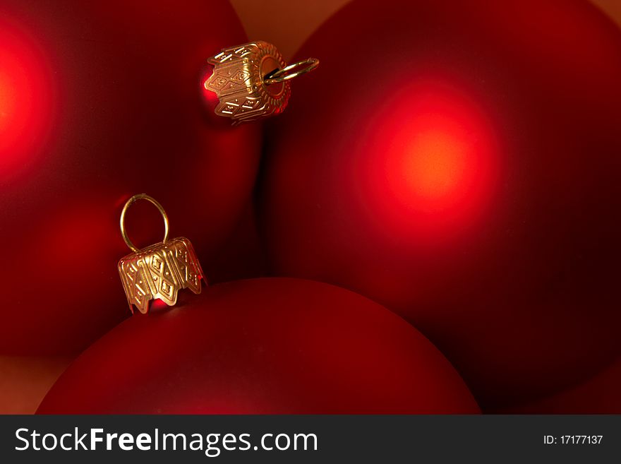 Christmas red glass holiday balls. Christmas red glass holiday balls
