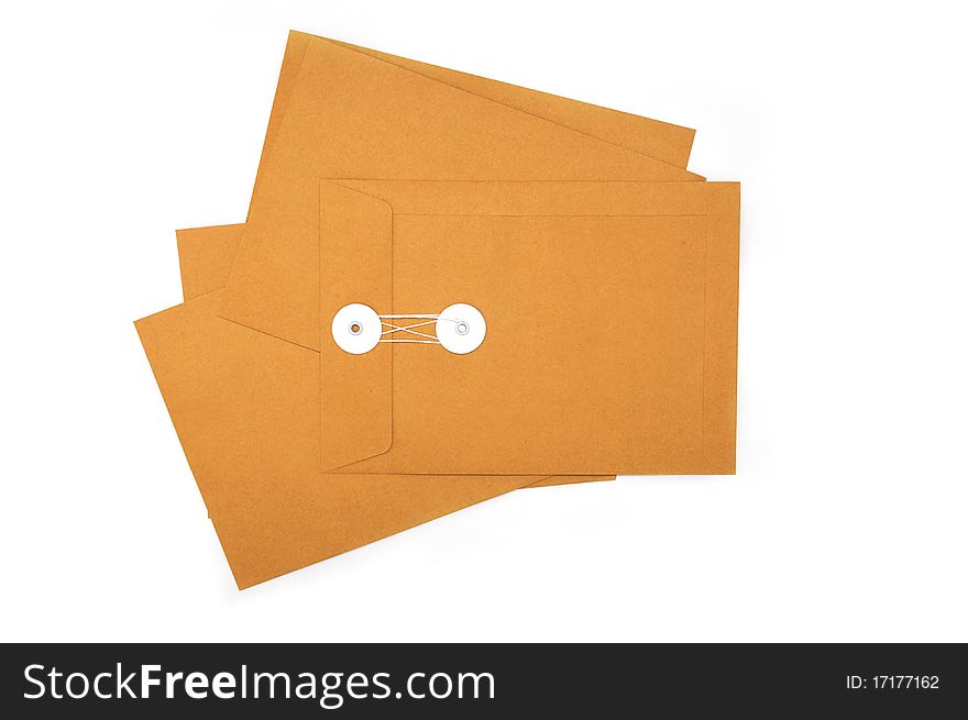 Blank business brown paper envelope on isolated