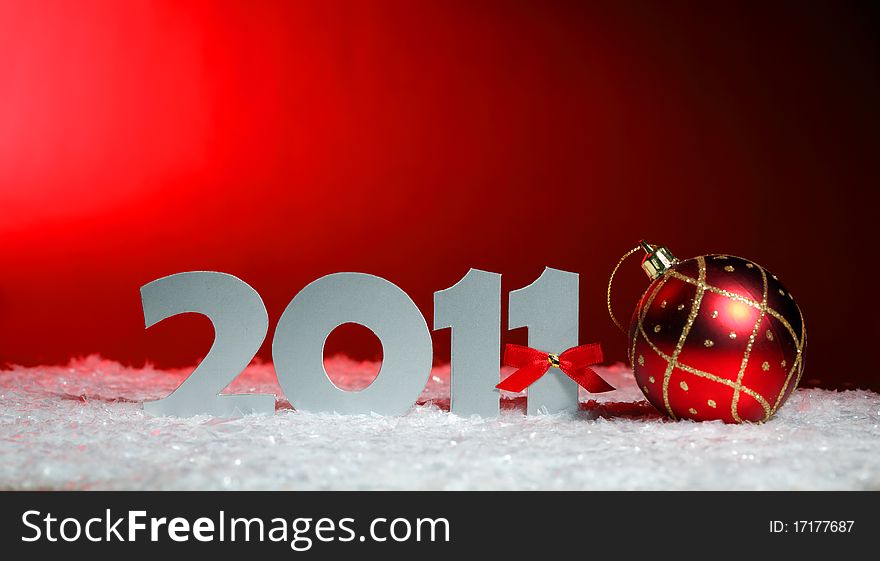 Christmas Balls On a red background