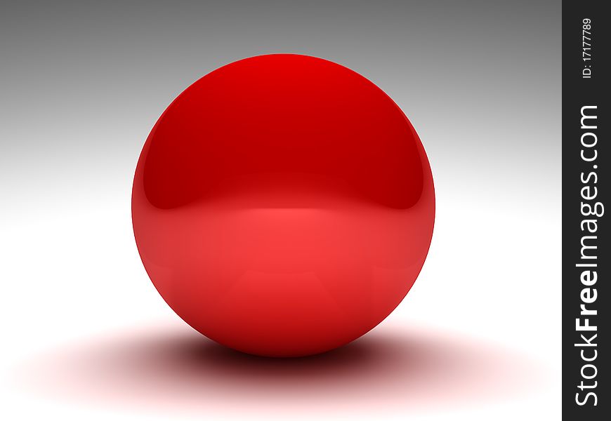 Red metal ball on a white background. Web graphic element