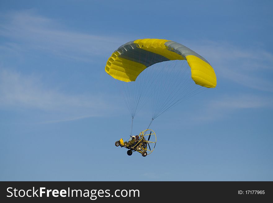 Ultralight Aviation, 2 person flying in the sky