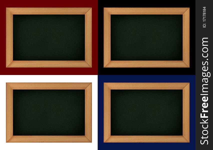 Black board in different choice of backgrounds. Black board in different choice of backgrounds