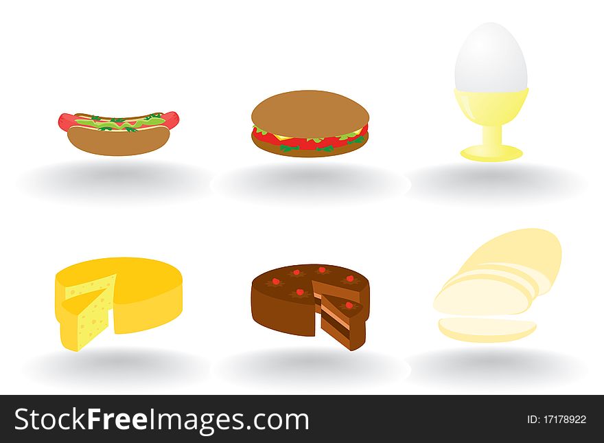 Set of icons of meal on a white background. A illustration. Set of icons of meal on a white background. A illustration