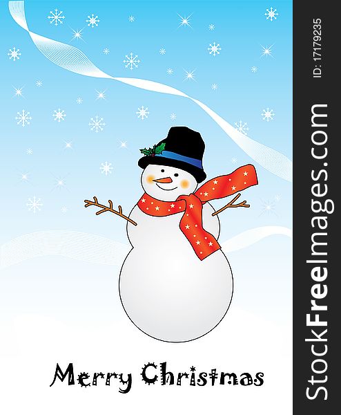 Vector Snowman Card