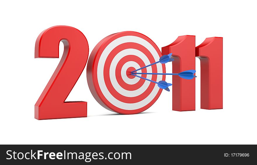 Success In New Year. Image Contain Clipping Path