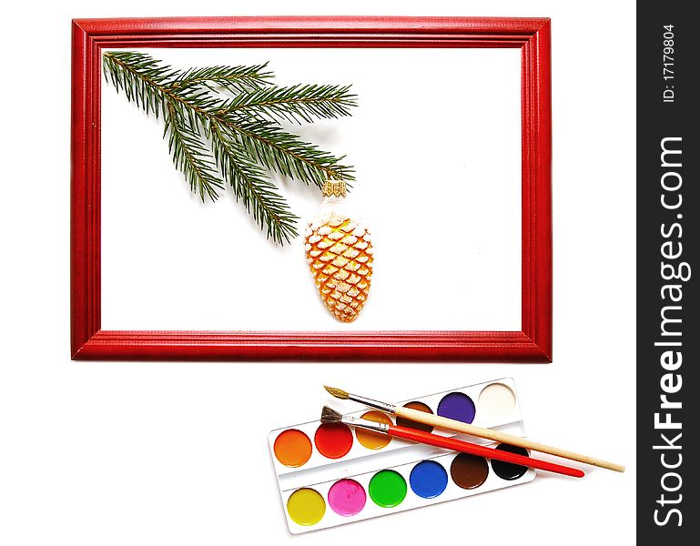 Christmas Decoration In Wood Frame