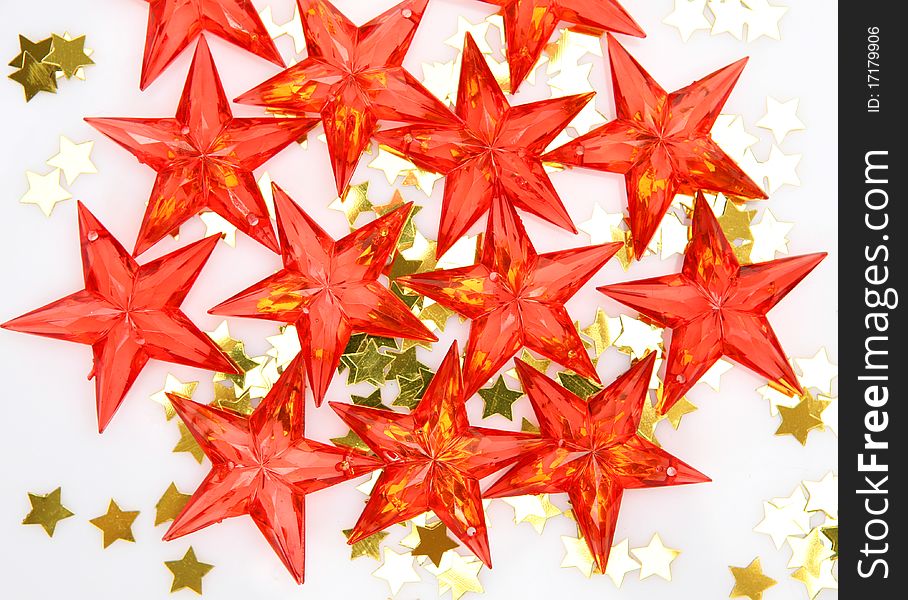 Scarlet stars on a white background