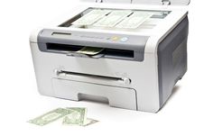 Printer And Money Royalty Free Stock Image Printer And Money Royalty Free Stock Image