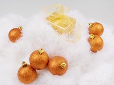 Christmas Brightly Golden Spheres Stock Photos Christmas Brightly Golden Spheres Stock Photos
