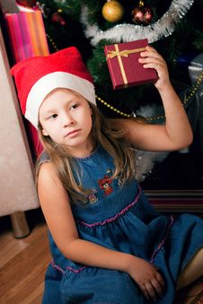 Girl Waits Gifts Stock Images