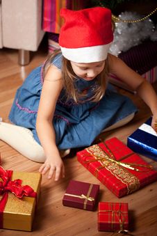 Girl Waits Gifts Stock Photos