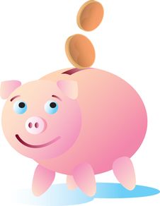 Happy Piggy Bank Stock Images