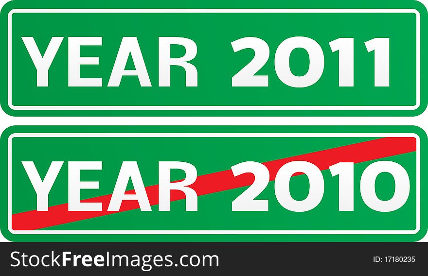 2011 new year green signpost. 2011 new year green signpost