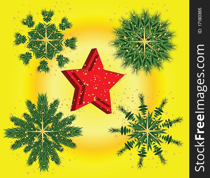 Winter holidays star of a Christmas tree in vector format. Winter holidays star of a Christmas tree in vector format