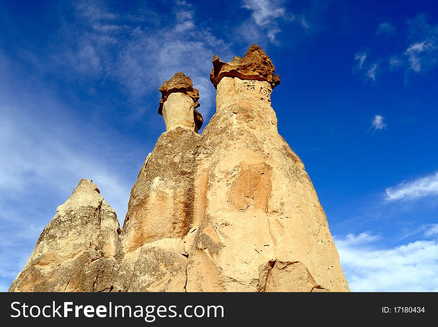 Turkey, Cappadocia, bizarre forms of stone. Turkey, Cappadocia, bizarre forms of stone