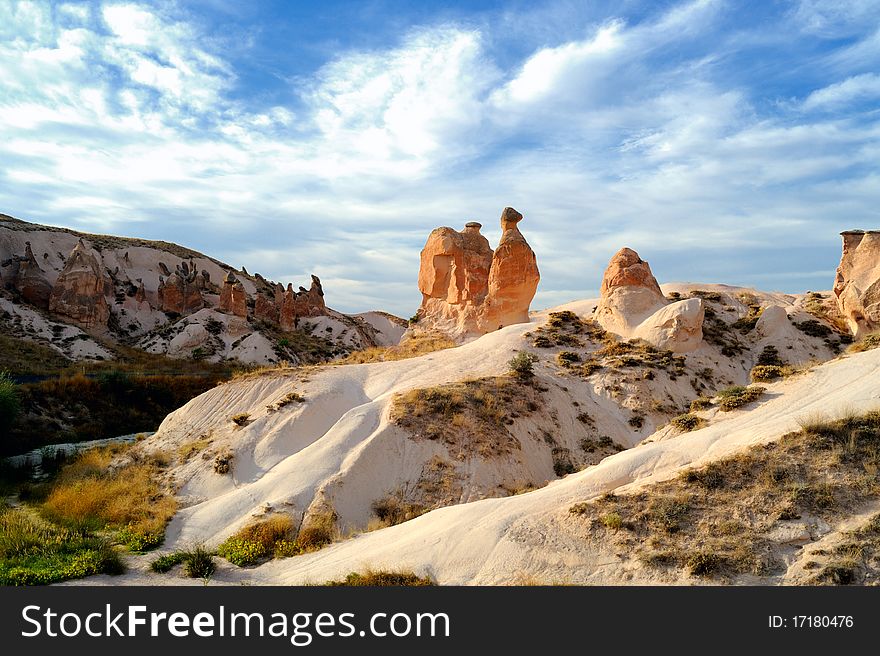 Turkey, Cappadocia, bizarre forms of stone. Turkey, Cappadocia, bizarre forms of stone