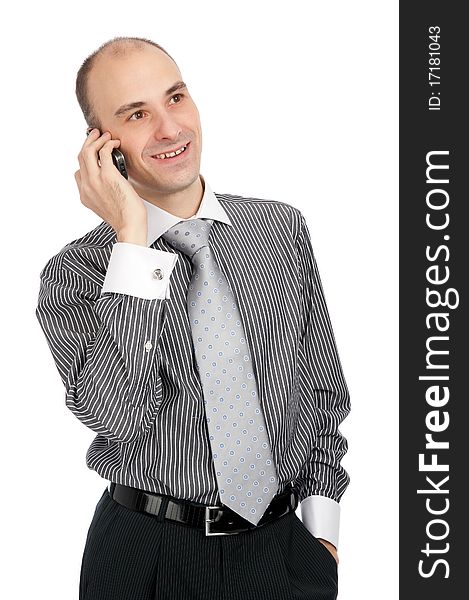 Young Business Man Talking On Mobile Phone