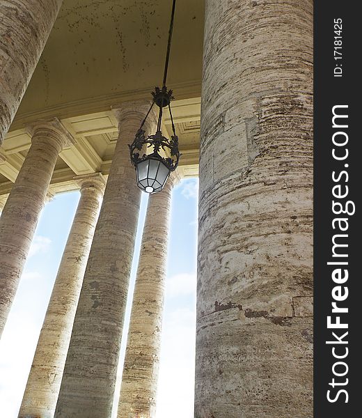 Colonnade in Piazza San Pietro (St Peter's Square) in Vatican