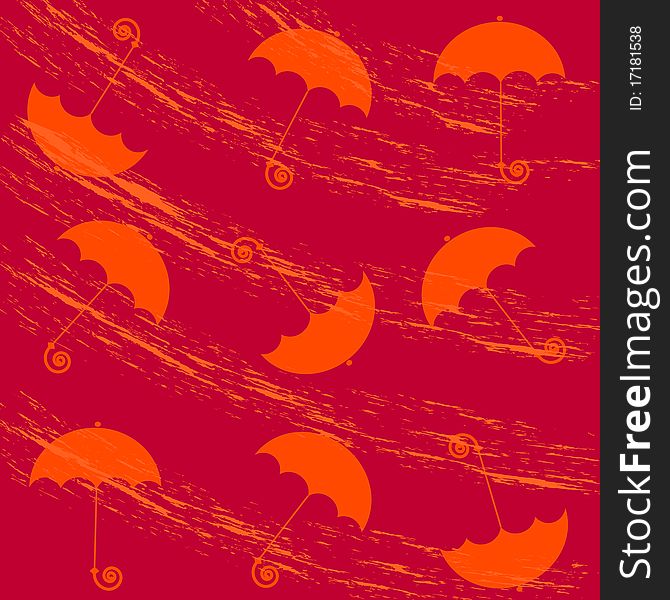 Pattern from orange flying umbrellas. Pattern from orange flying umbrellas