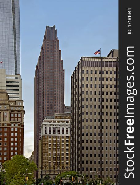 The examples of historic Philadelphia skyscrapers