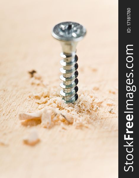 Screw With Wood Shavings