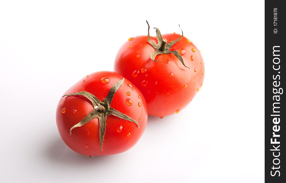 Two Tomatoes On White
