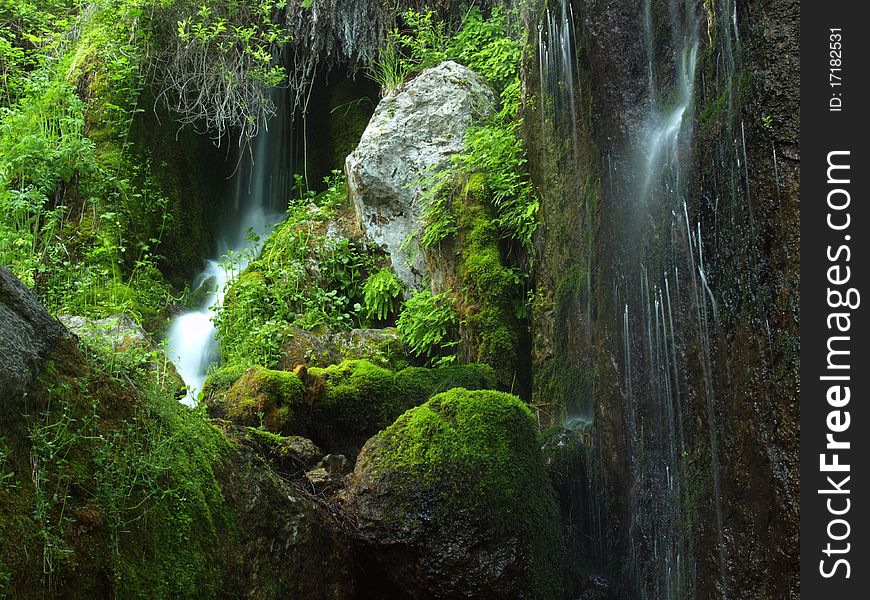 A portion of Bluff Falls located in Manton, California. A portion of Bluff Falls located in Manton, California