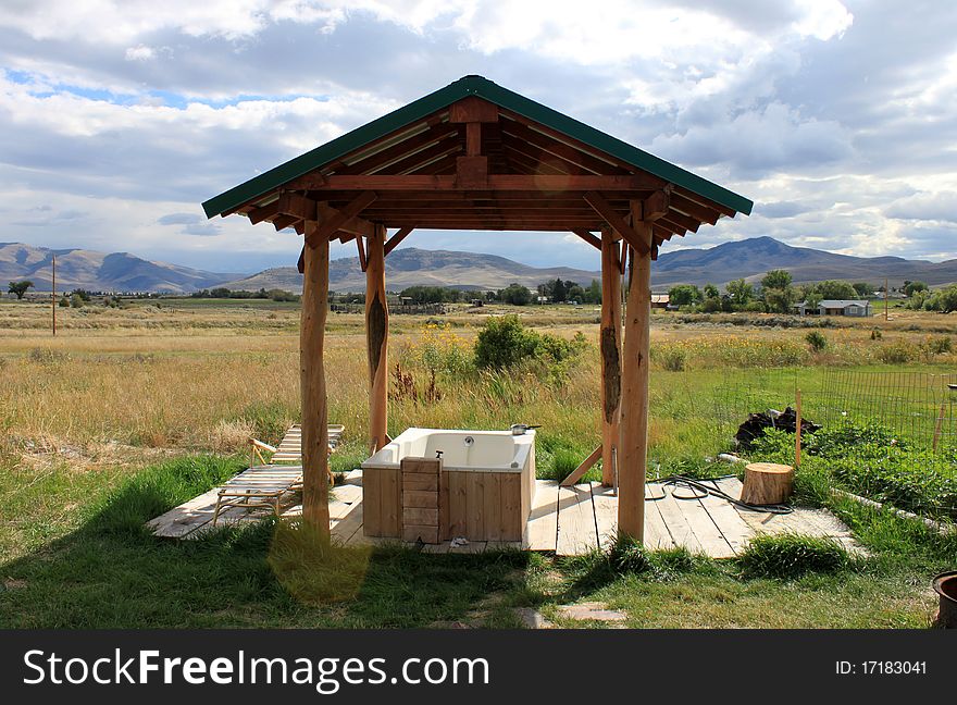 Montana Hot Springs, bath outdoors. Montana Hot Springs, bath outdoors