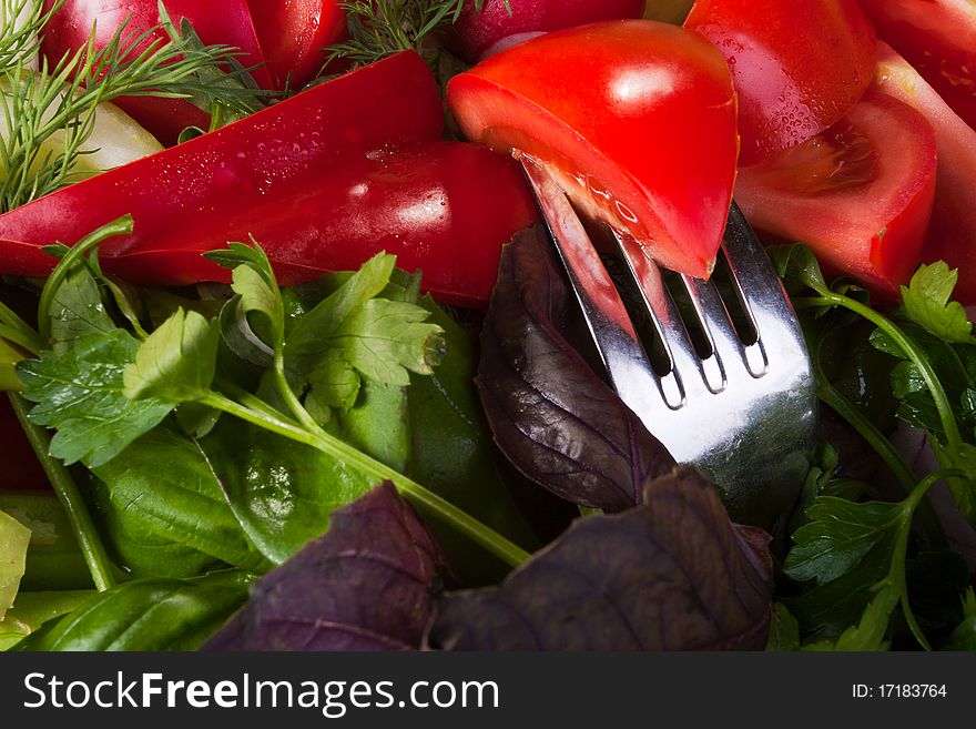 Fork And Vegetables