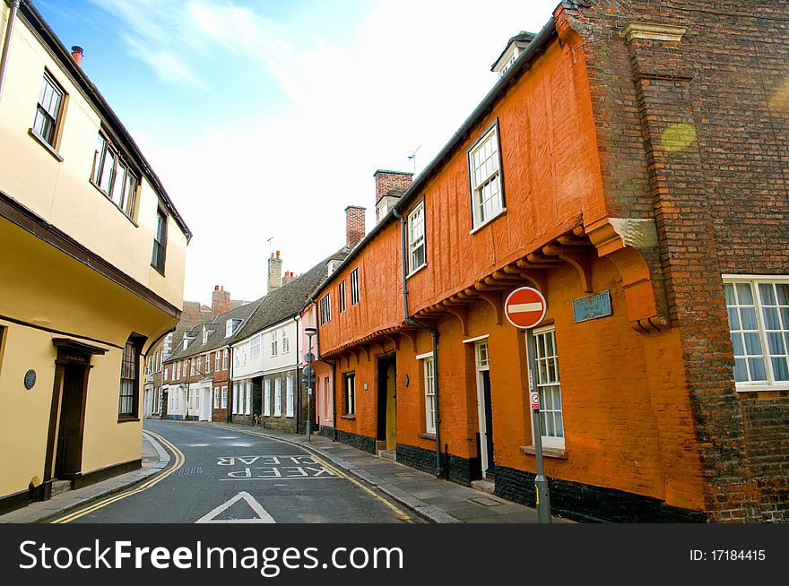 One of the old streets of kings lynn in
north norfolk in england