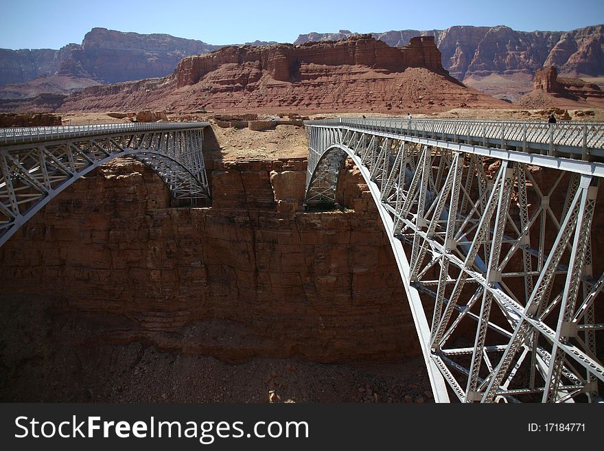 Navajo bridge in Arizona over the Colorado river