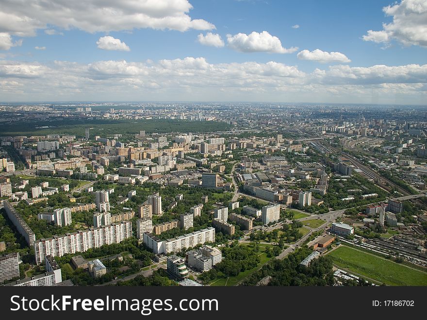 Photo of the city of Moscow from height of the bird's flight
