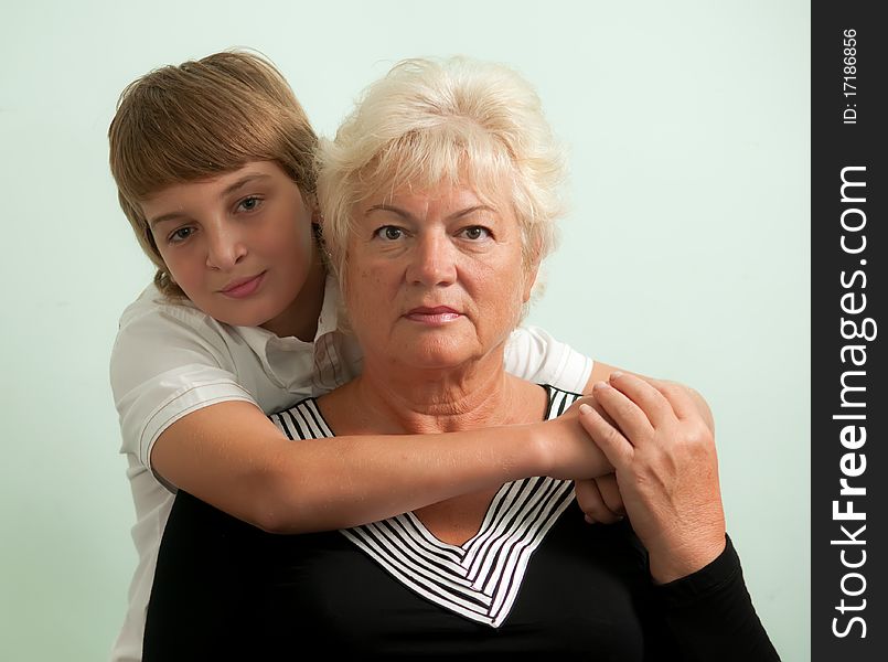 Grandmother And Her Grandson .