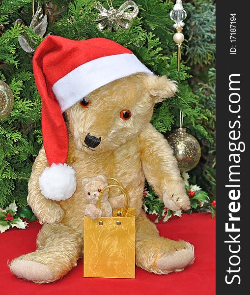 Teddy Bears in Christmas Setting. Teddy Bears in Christmas Setting