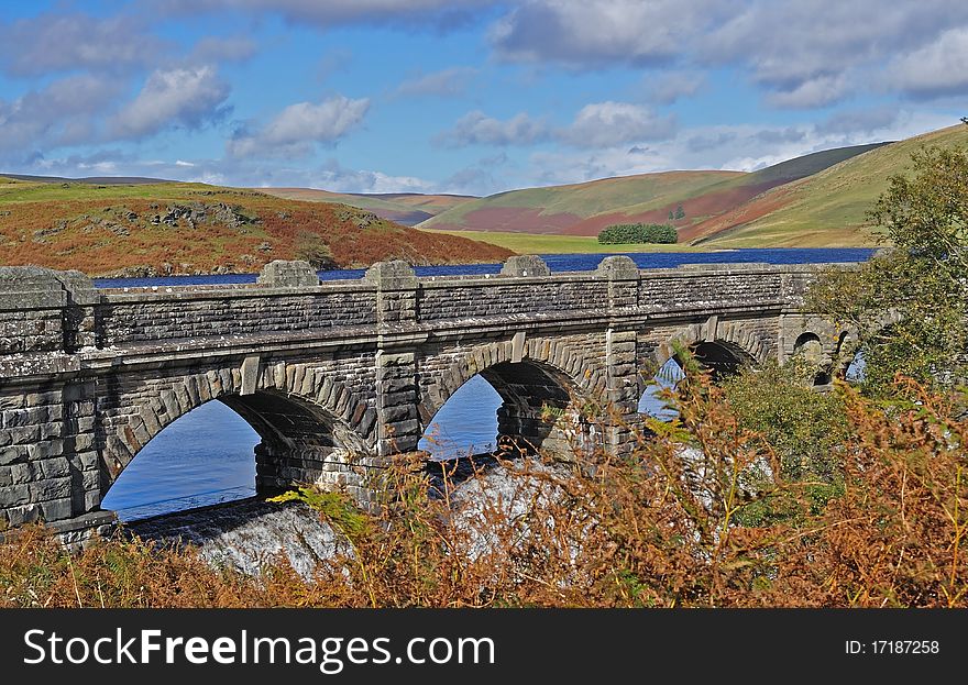 Bridge over reservoir in Elan Vally ,Wales. Bridge over reservoir in Elan Vally ,Wales