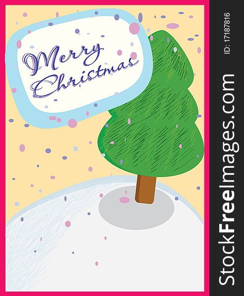 Christmas tree in cartoon stile