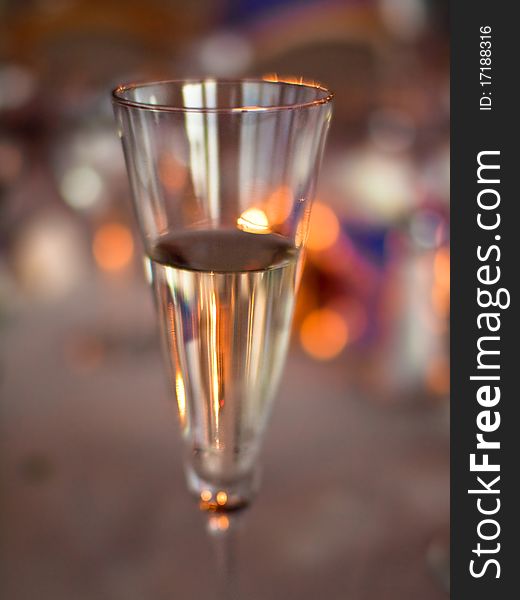 Champagne Glass With Abstract Background