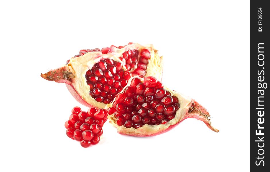 Healthy food. Pomegranate fresh fruits,  isolated on white background. Healthy food. Pomegranate fresh fruits,  isolated on white background