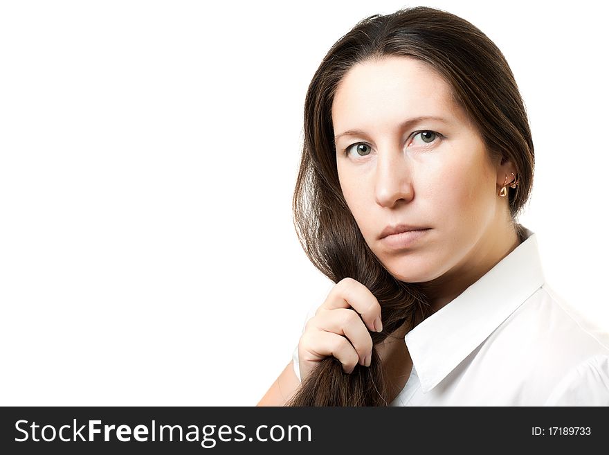 Facial close-up portrait of beautiful woman 30 year old. Facial close-up portrait of beautiful woman 30 year old