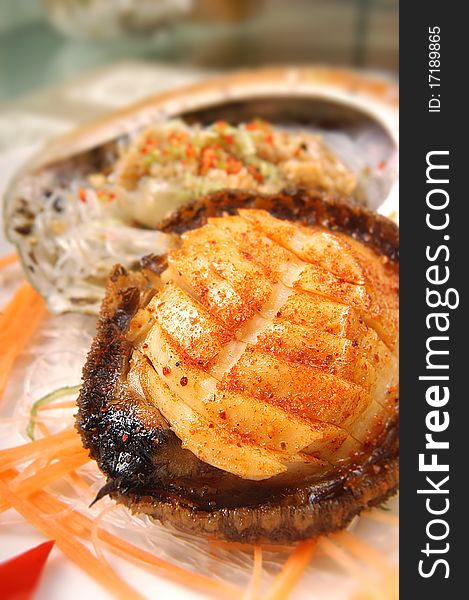 This is a chinese food, abalone Barbecue