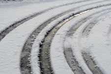 Snow And Car Tracks Stock Photography Snow And Car Tracks Stock Photography