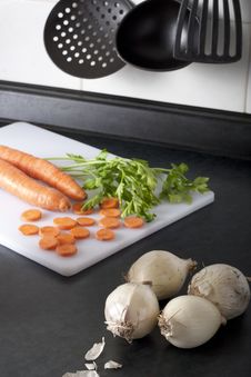 Onions, Carrots And Parsley Stock Photo Onions, Carrots And Parsley Stock Photo