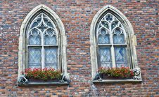 Beautiful Portal Windows And Red Bricks Royalty Free Stock Photos Beautiful Portal Windows And Red Bricks Royalty Free Stock Photos