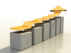 The Graph Of Growth Of The Yellow Arrows And Boxes Stock Photo The Graph Of Growth Of The Yellow Arrows And Boxes Stock Photo
