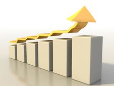 The Graph Of Growth Of The Yellow Arrows Royalty Free Stock Photography The Graph Of Growth Of The Yellow Arrows Royalty Free Stock Photography