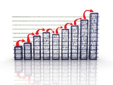 The Graph Of Growth Of Glass Blocks And Red Arrows Royalty Free Stock Photo The Graph Of Growth Of Glass Blocks And Red Arrows Royalty Free Stock Photo