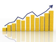 The Graph Of Growth Of The Blue Arrows Royalty Free Stock Images The Graph Of Growth Of The Blue Arrows Royalty Free Stock Images