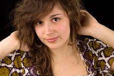 Portrait Of Young Beautiful Brunette Royalty Free Stock Images Portrait Of Young Beautiful Brunette Royalty Free Stock Images