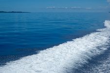 Speedboat Wash On Beautiful Blue Sea Stock Image Speedboat Wash On Beautiful Blue Sea Stock Image